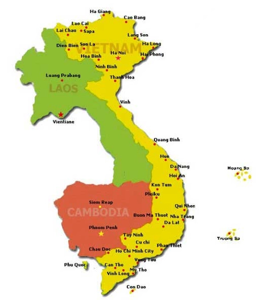 Bản đồ biên giới Việt Nam - Lào