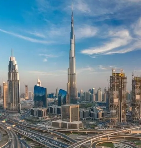 Bản đồ Các Tiểu vương quốc Ả Rập Thống nhất với Dubai nổi bật
