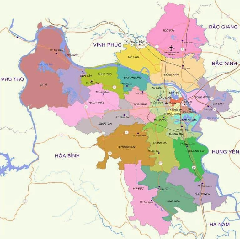Bản đồ hành chính Hà Nội