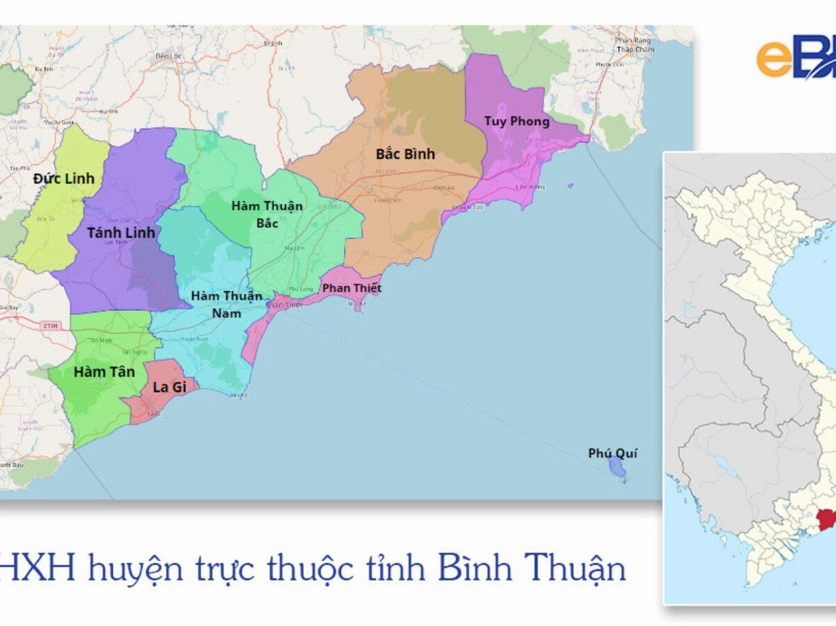 Bản đồ hành chính tỉnh Bình Thuận