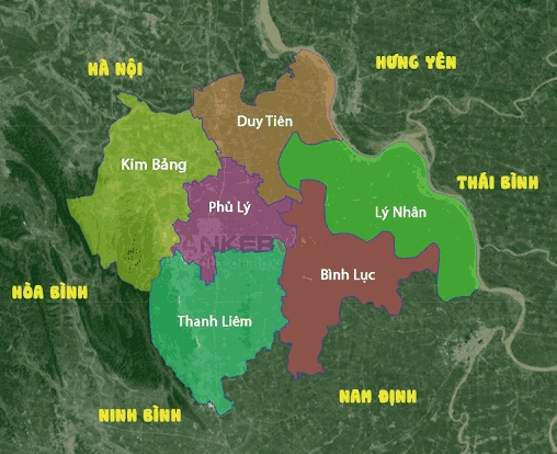 Bản đồ hành chính tỉnh Hà Nam