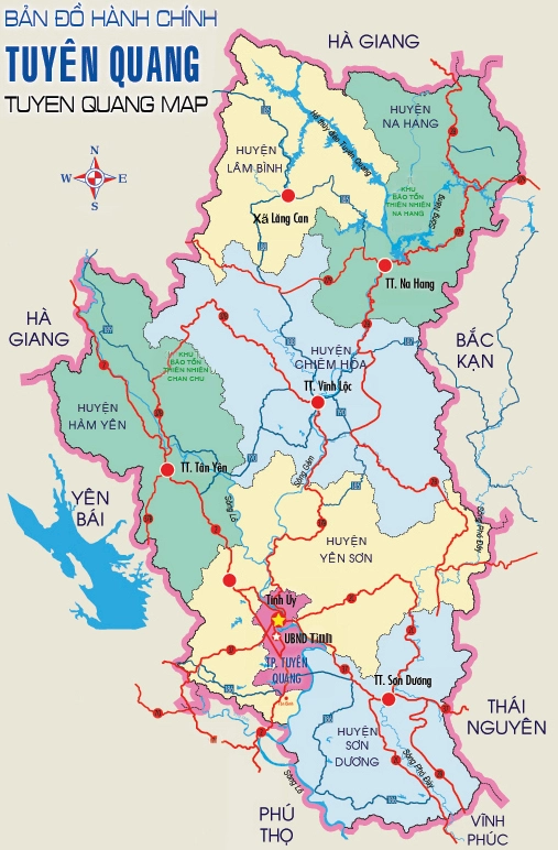 Bản đồ hành chính tỉnh Tuyên Quang