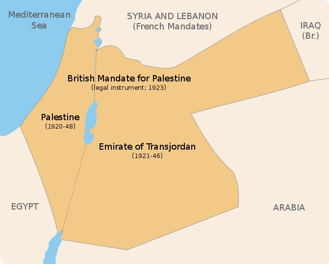 Bản đồ Palestine thuộc Anh năm 1920