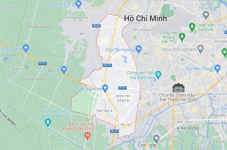 Bản đồ Quận Bình Tân TPHCM