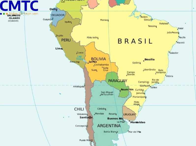 Bản đồ Trung Mỹ và Caribe