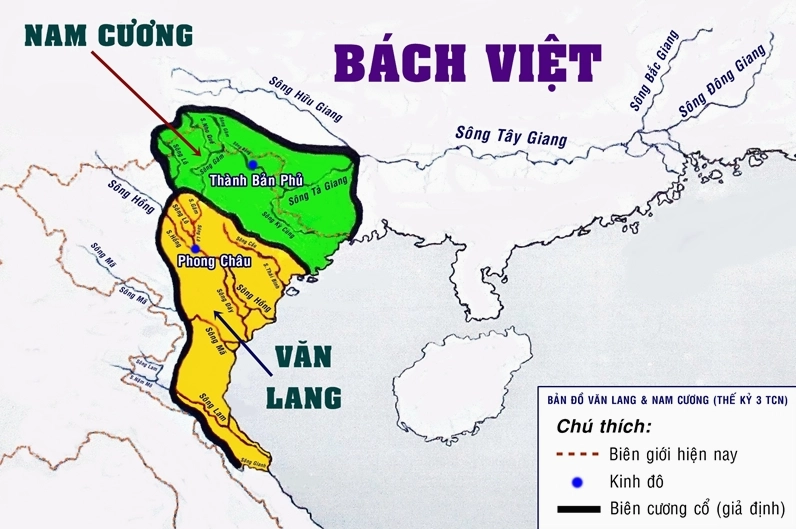 Bản đồ Văn Lang và Nam Cương