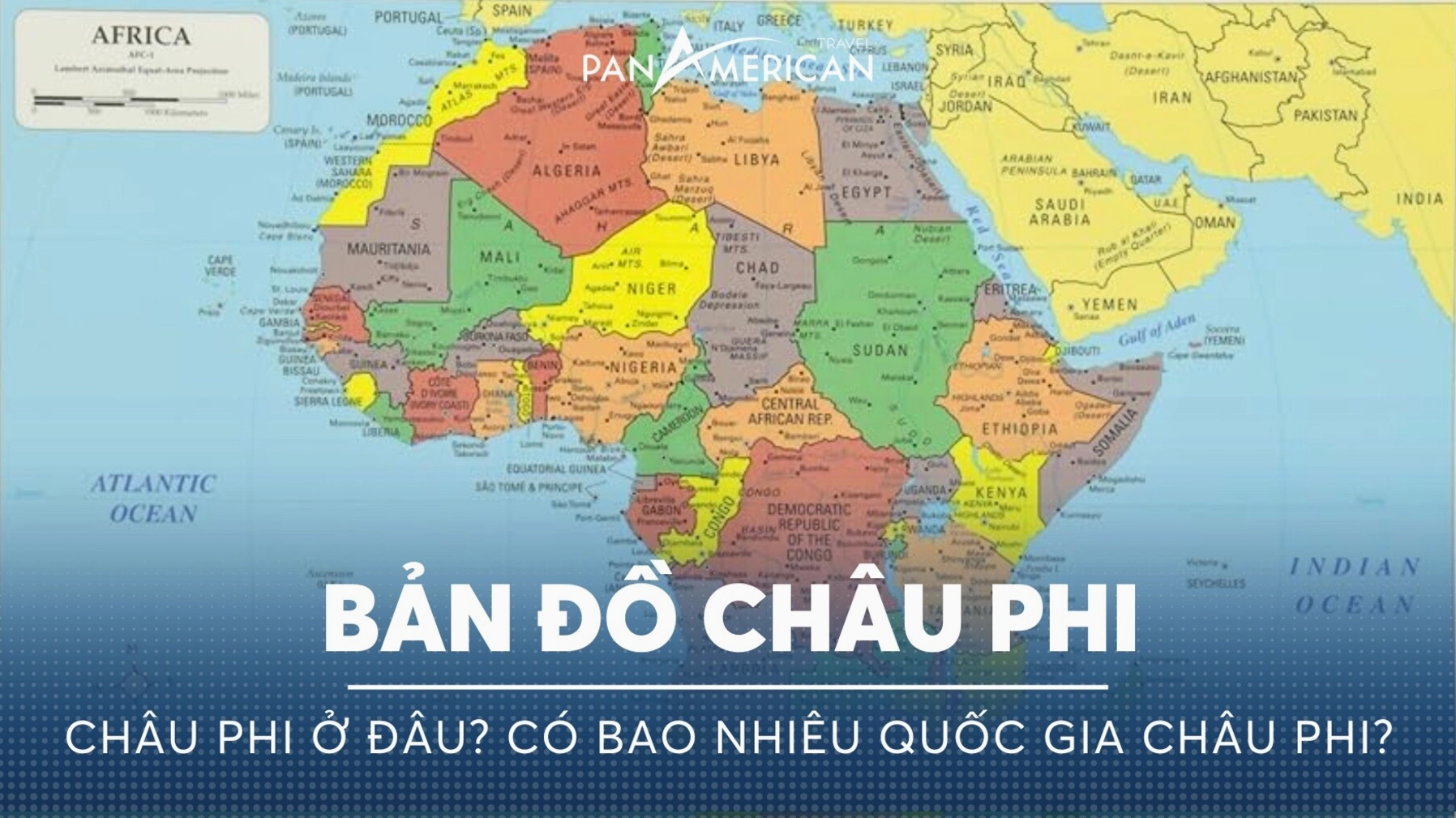 Bản đồ vị trí các nước châu Phi