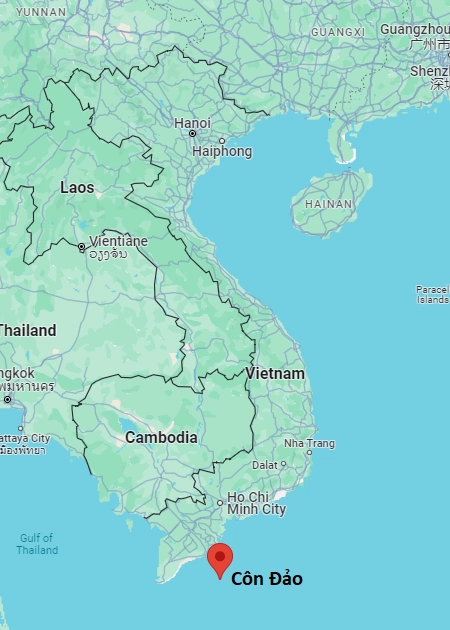 Bản đồ vị trí Côn Đảo với các điểm du lịch nổi bật