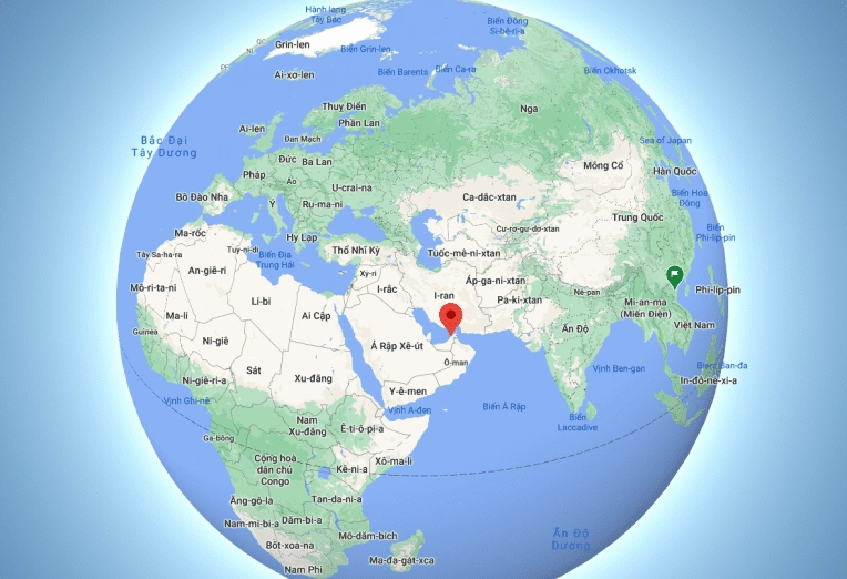 Bản đồ vị trí của Dubai