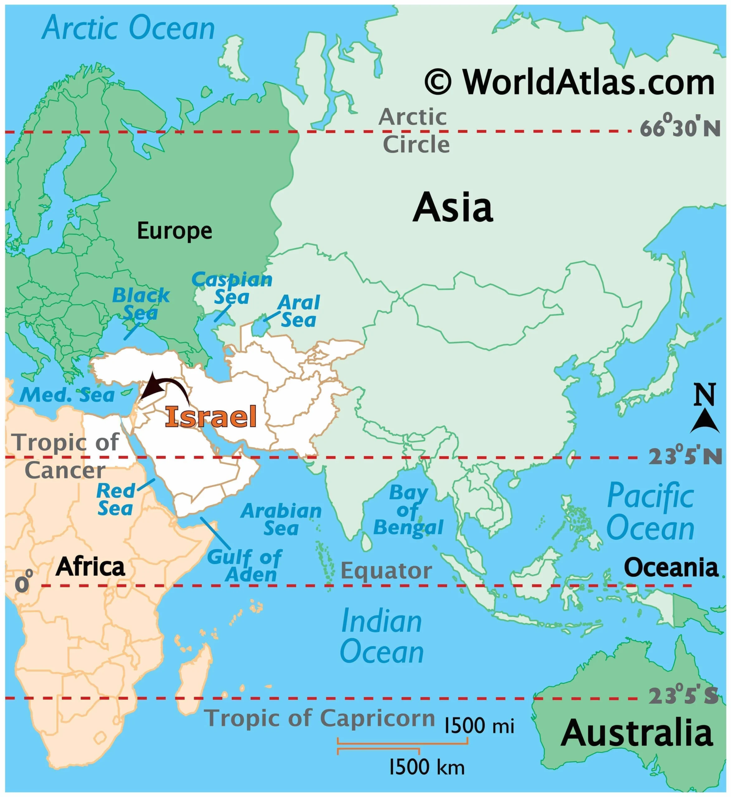 Bản đồ vị trí địa lý Israel