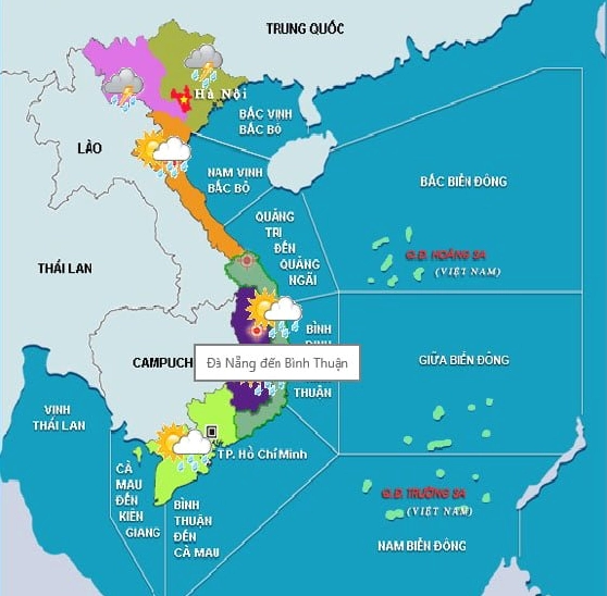 Bản đồ Việt Nam minh họa vị trí của Bình Thuận