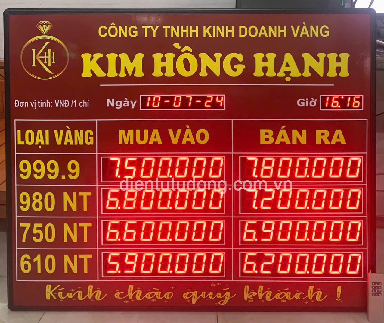 Bảng giá vàng cập nhật liên tục