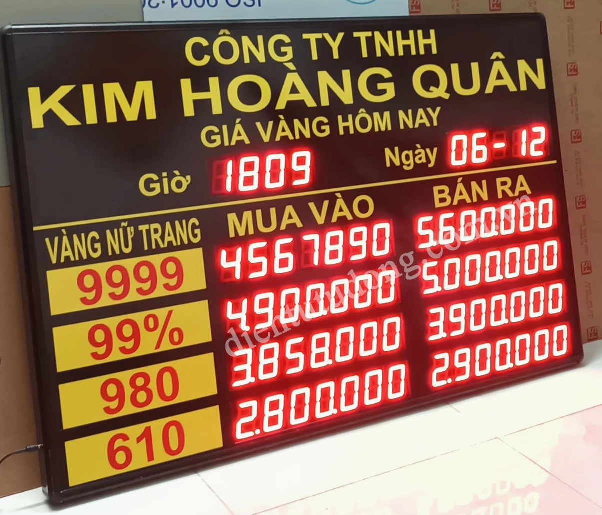 Bảng giá vàng cập nhật