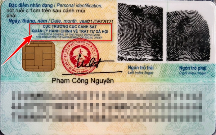 Bảng thông tin về lệ phí làm CCCD
