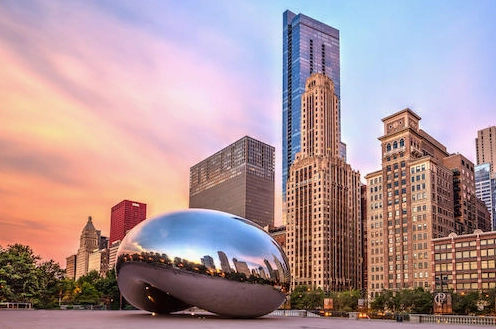 Biểu tượng kiến trúc của Chicago nhìn từ xa