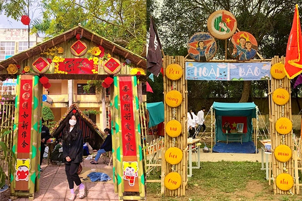 Cách trang trí cổng trại tết ấn tượng