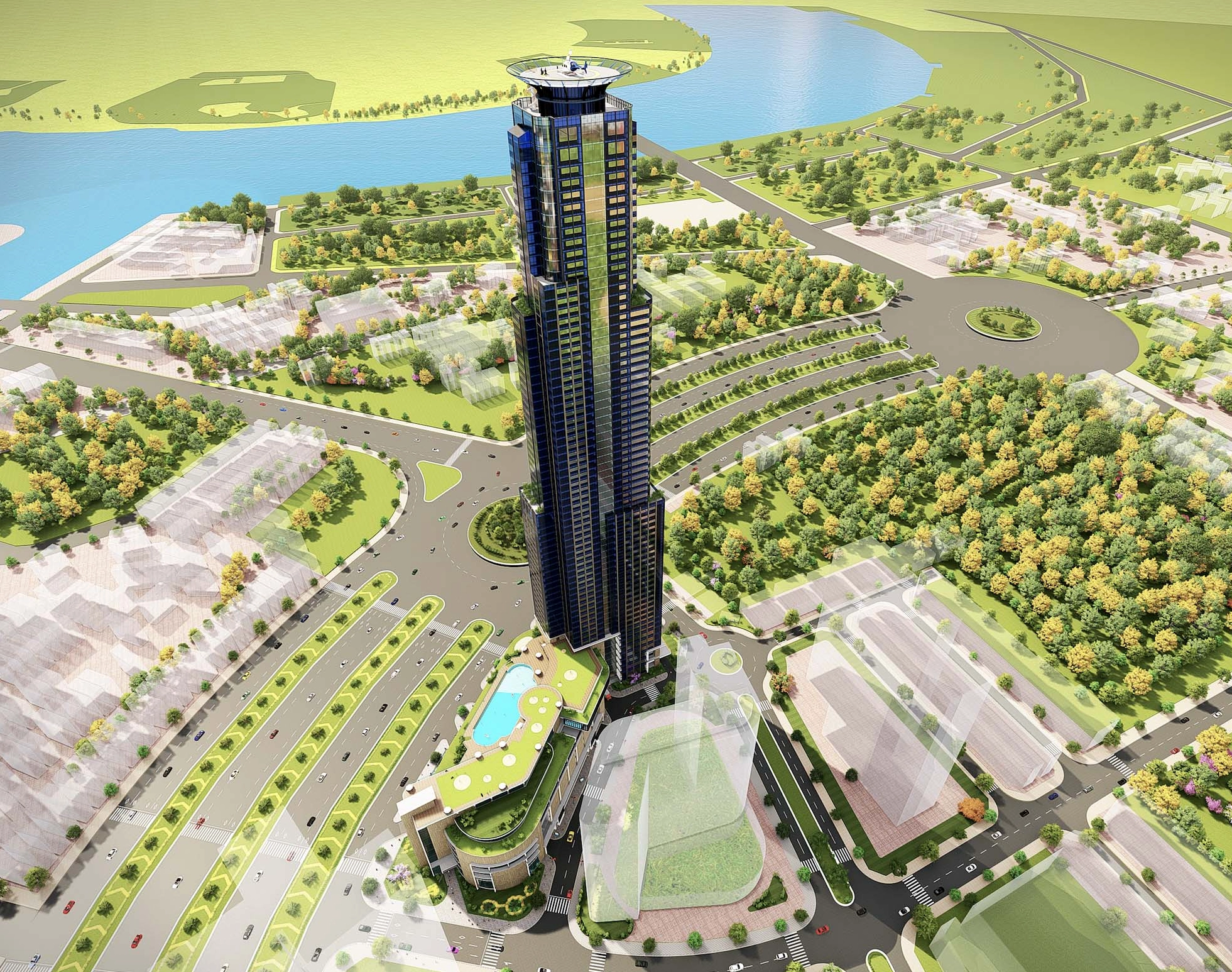 Cận cảnh một tòa tháp tại Eco Green Saigon