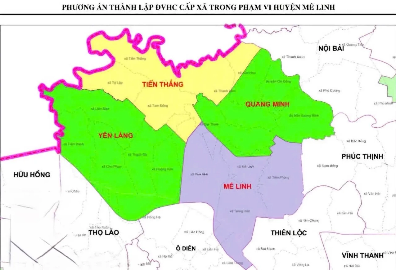 Cảnh quan xanh mát tại một khu vực của huyện Mê Linh