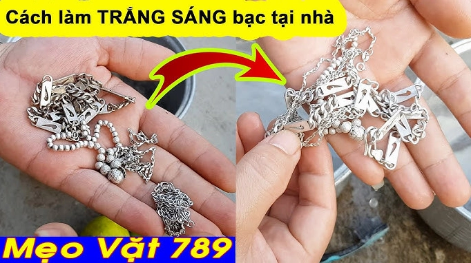 Dây bạc sáng bóng sau khi làm sạch