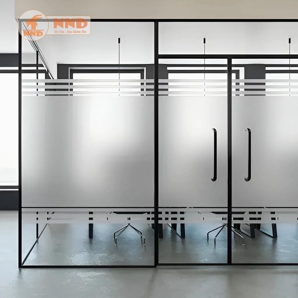 Decal mờ dán kính kẻ sọc trang trí cửa kính