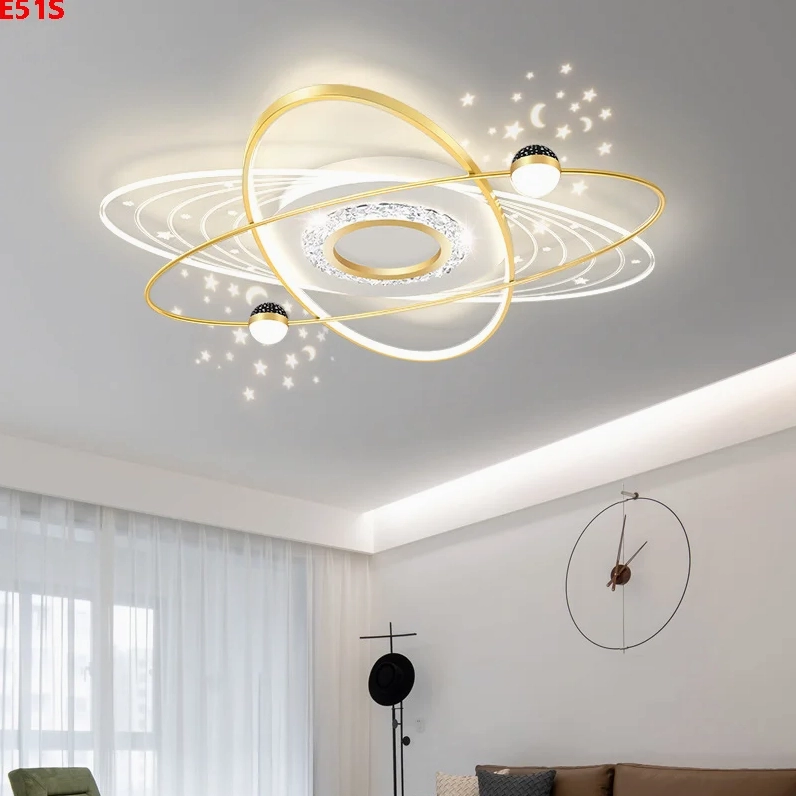 Đèn ốp trần phòng khách hình vuông hiện đại