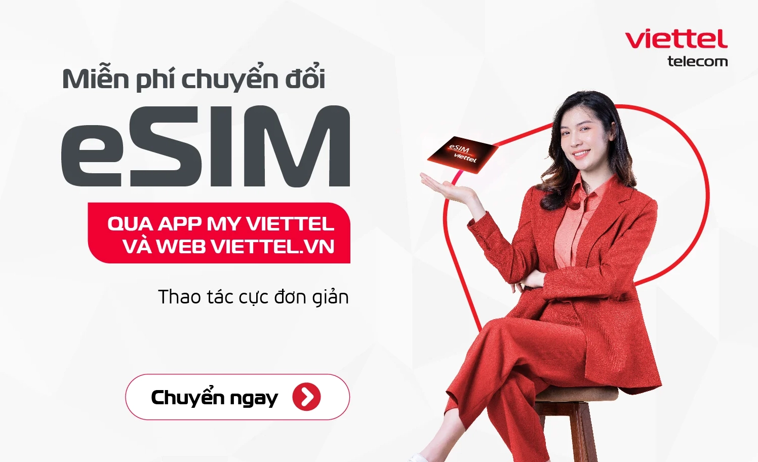 Giao diện đăng ký đổi eSIM Viettel online