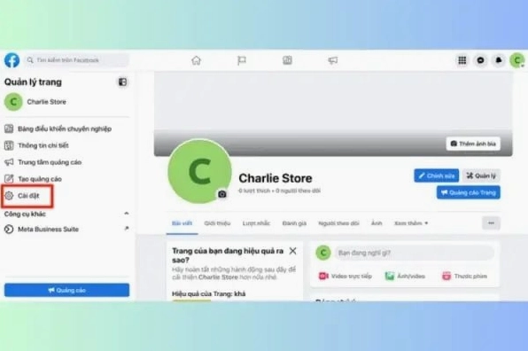 Giao diện Facebook gợi ý cách đổi tên Page