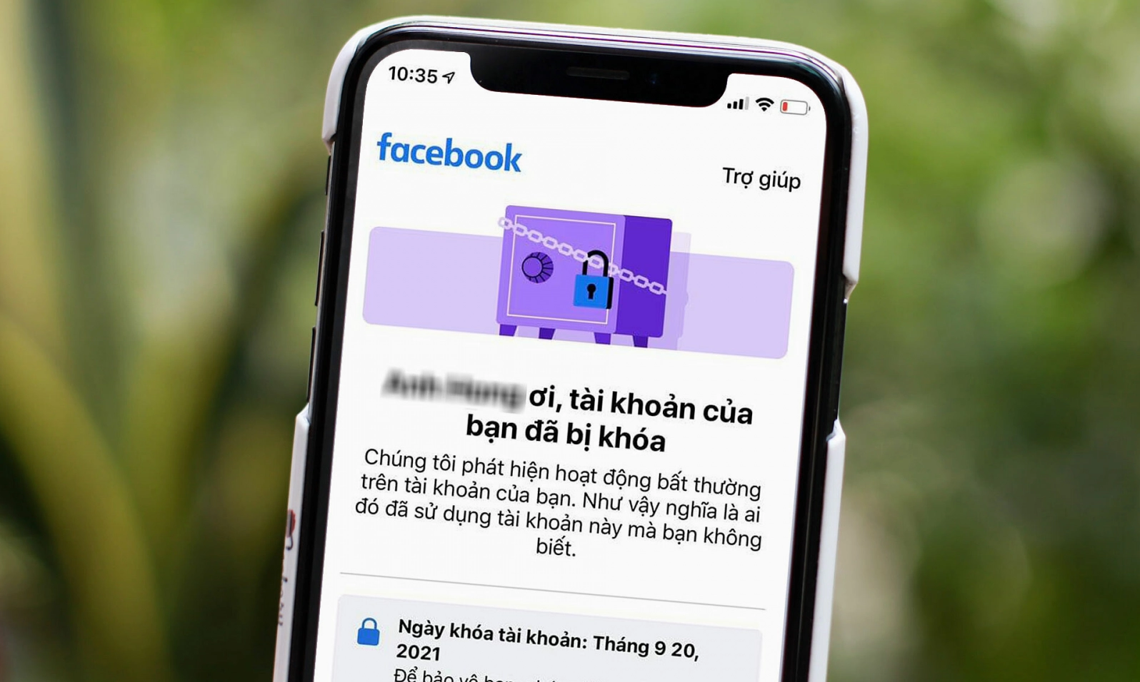 Giao diện quay video selfie để xác minh Facebook