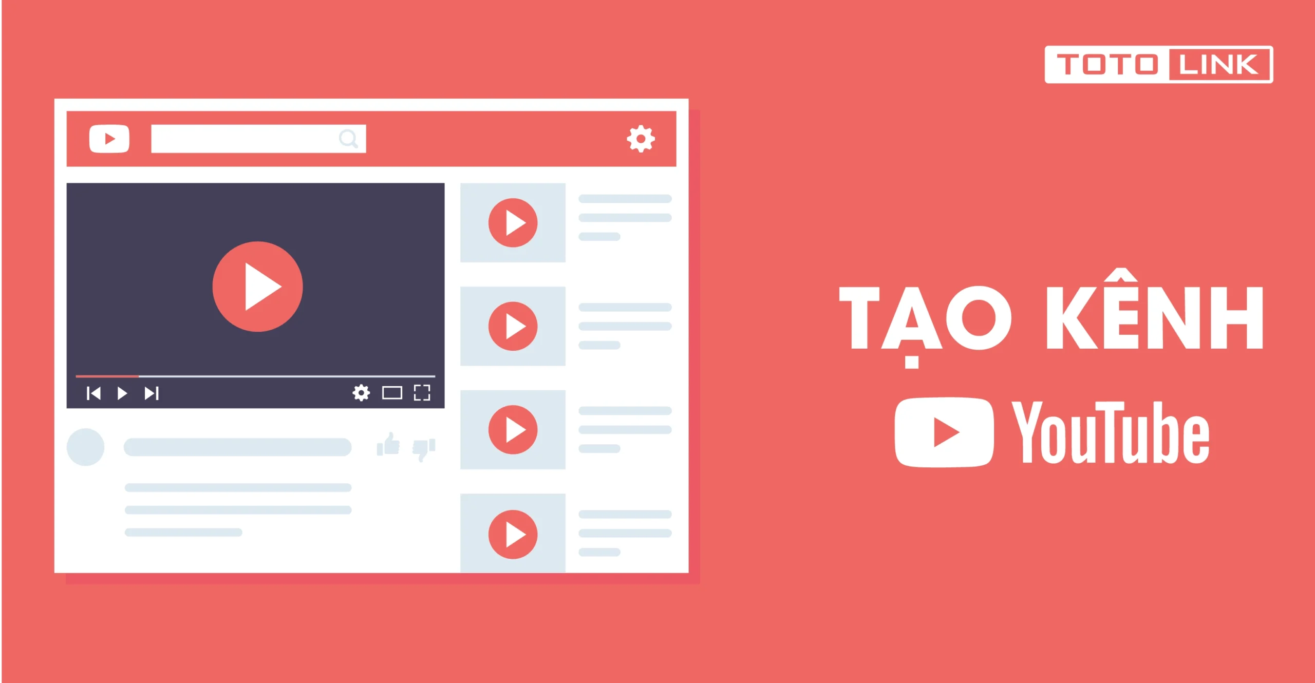 Giao diện tạo kênh YouTube cá nhân