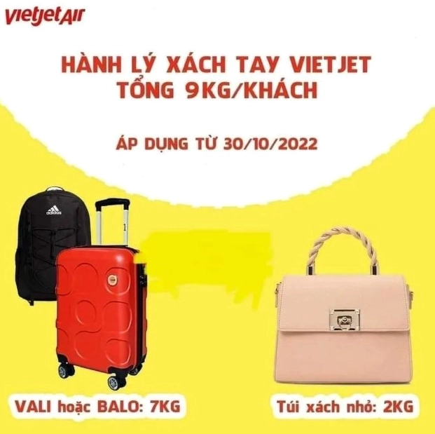 Hành lý xách tay Vietjet Air và các quy định liên quan