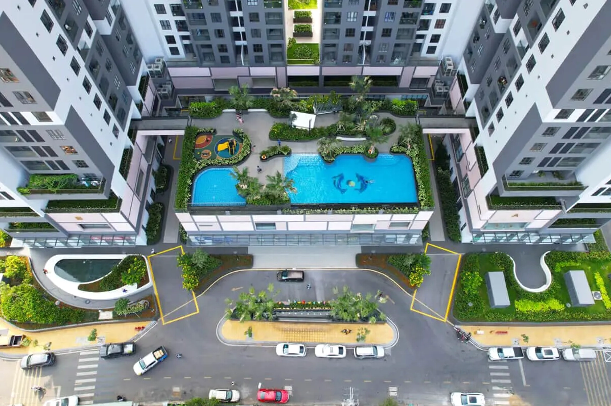 Hình ảnh flycam tiện ích dự án HT Pearl