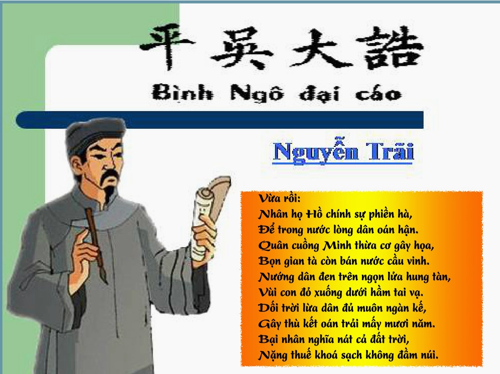 Hình ảnh minh họa Bình Ngô Đại Cáo