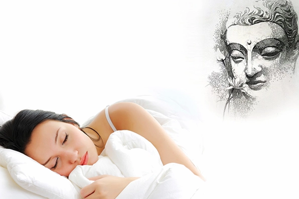 Hình ảnh một người đang ngủ say với âm thanh phát ra từ loa