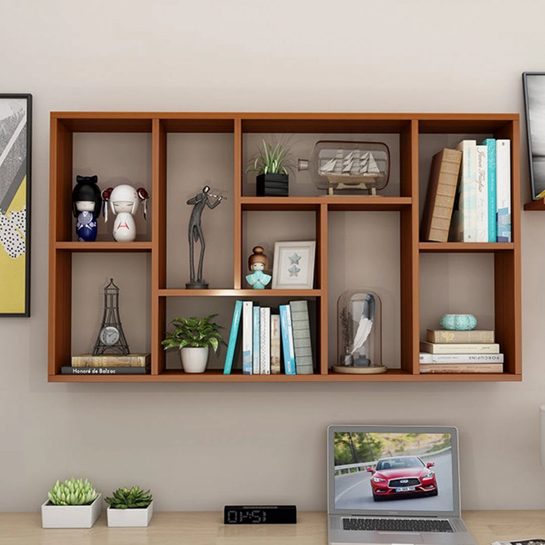 Kệ sách gỗ treo tường trang trí hiện đại