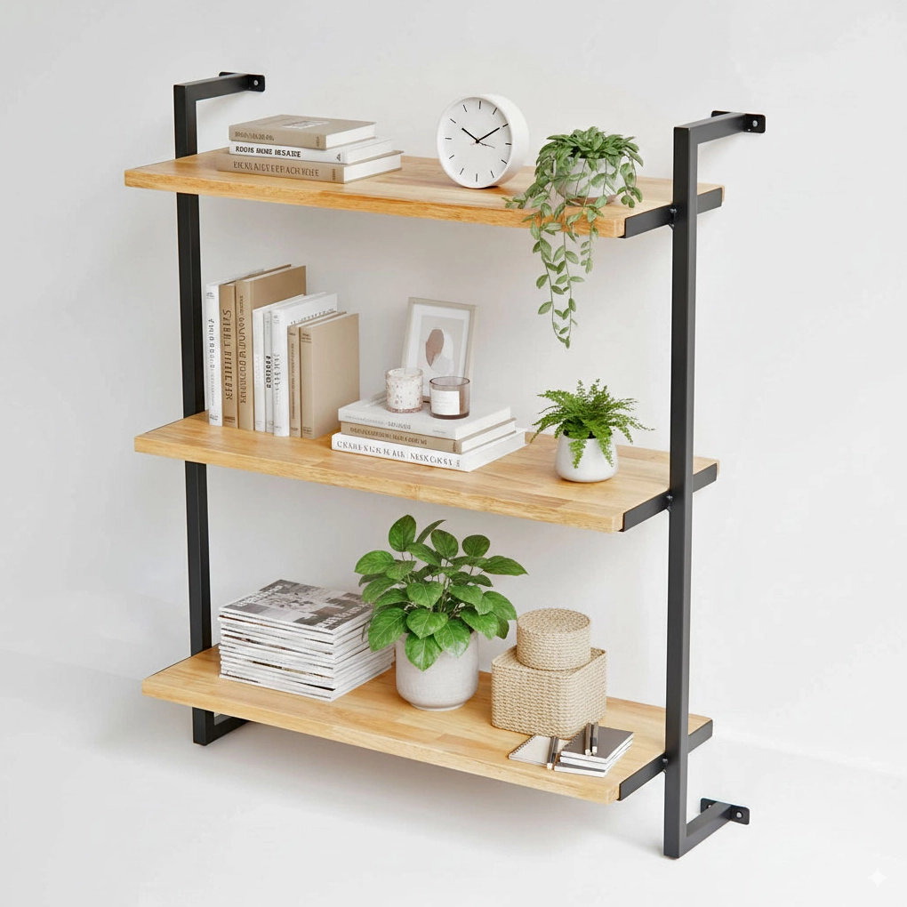 Kệ sách treo tường 3 tầng đa năng