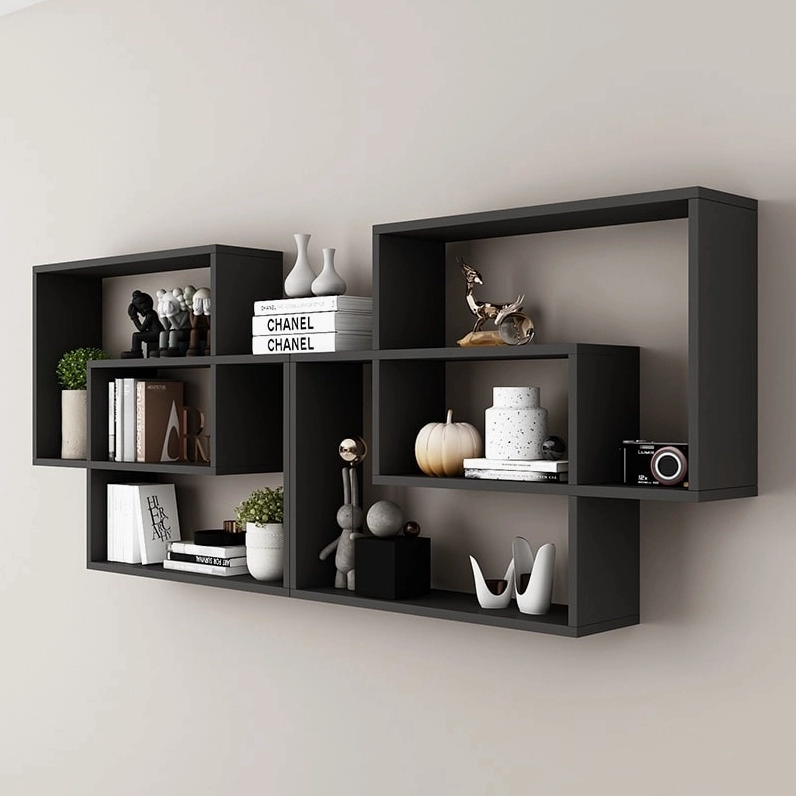 Kệ sách treo tường mini bằng gỗ MDF