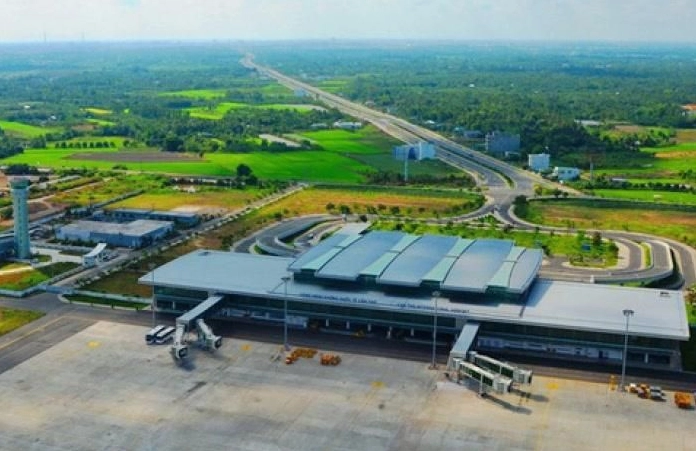 Khu vực sân bay Cần Thơ nhìn từ trên cao