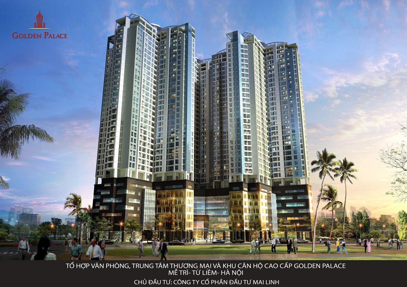 Khu vực xung quanh tòa nhà Golden Palace Mễ Trì