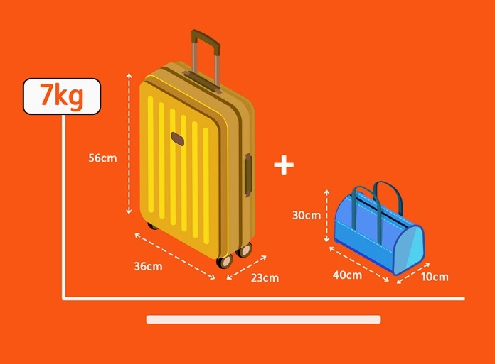 Kích thước tiêu chuẩn của hành lý xách tay Vietjet