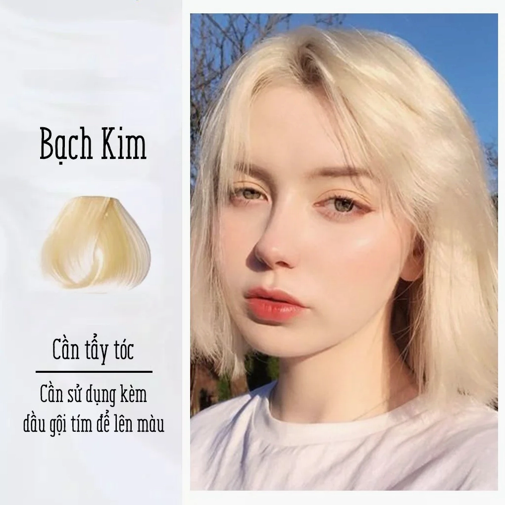 Kiểu tóc bob ngắn với màu vàng bạch kim sang trọng