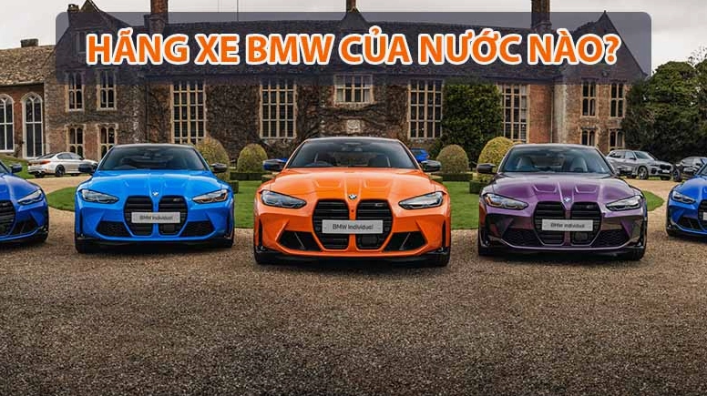 Logo BMW và một chiếc xe BMW sang trọng