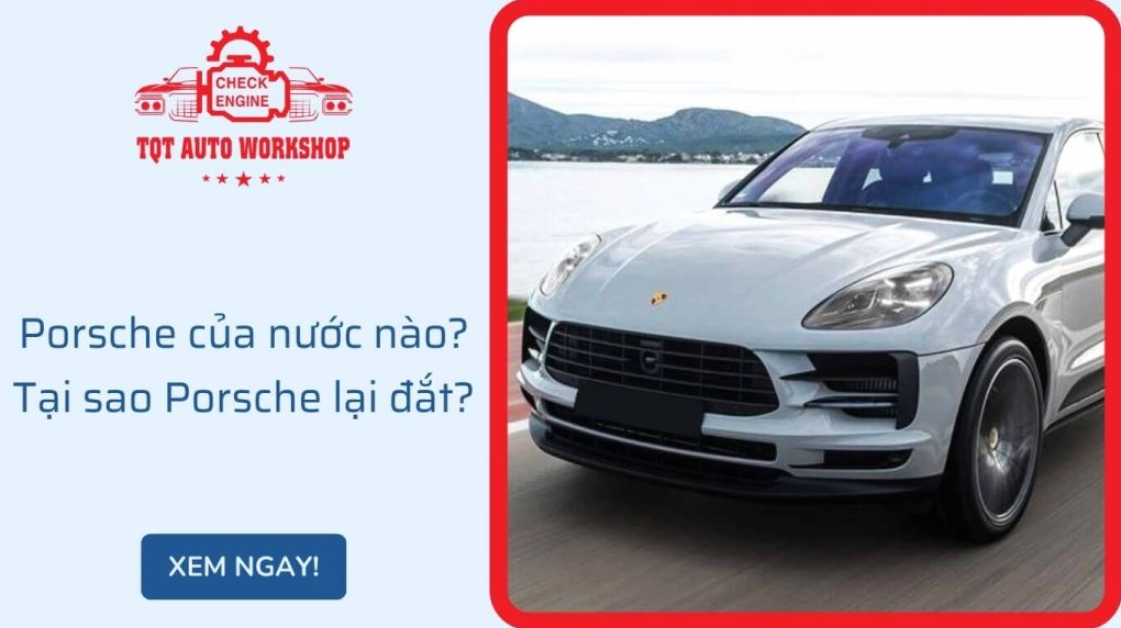 Logo Porsche và một chiếc xe thể thao