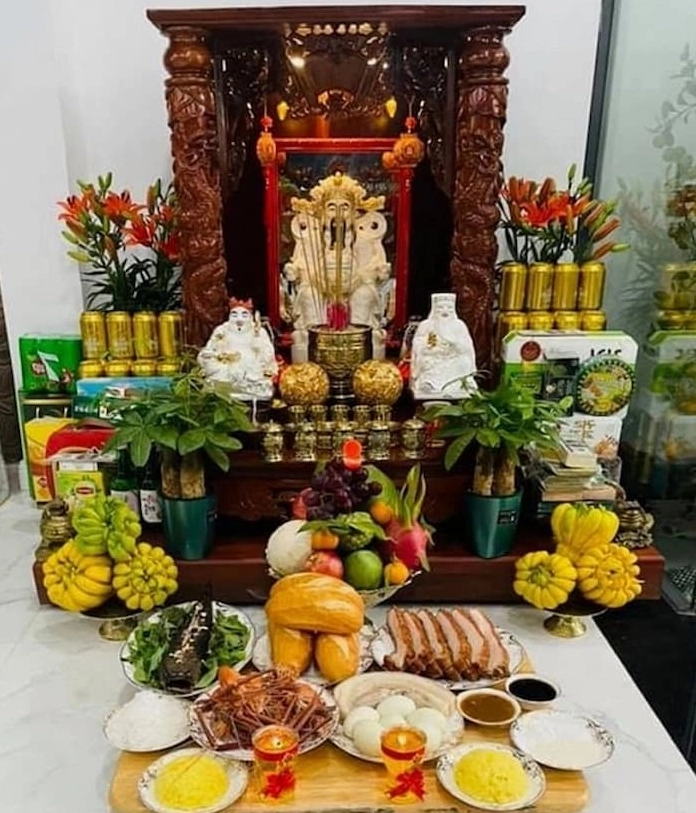 Mâm cúng Thần Tài ngày vía