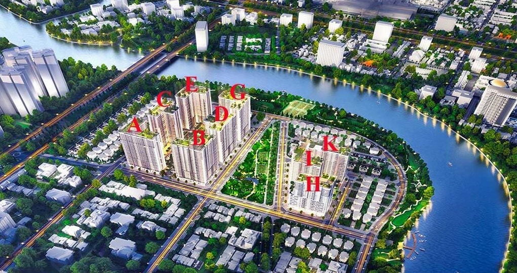 Mặt bằng các tháp căn hộ Sunrise Riverside