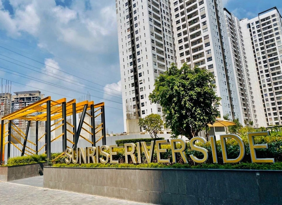 Mặt tiền dự án chung cư Sunrise Riverside Nhà Bè