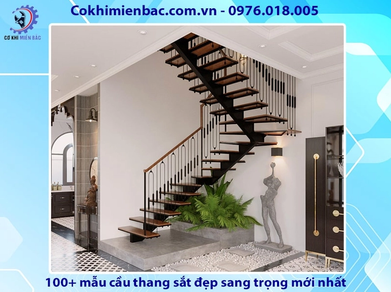 Mẫu cầu thang sắt nghệ thuật