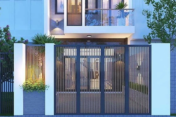 Mẫu cổng nhà phố hiện đại ấn tượng