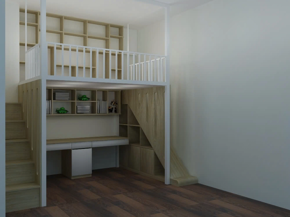 Mẫu gác xép sát trần hiện đại