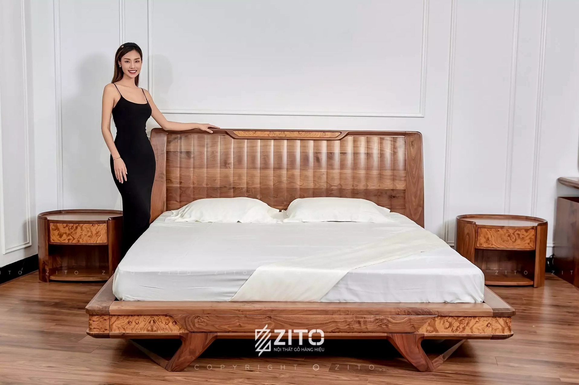 Mẫu giường gỗ thông minh tích hợp công nghệ