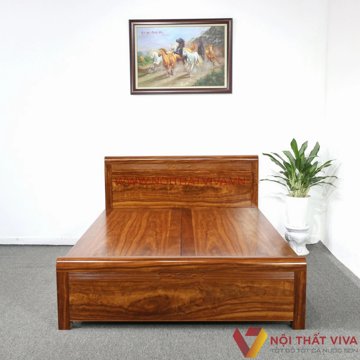 Mẫu giường gỗ tự nhiên đẹp ấn tượng